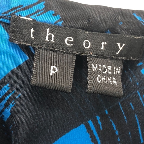 Theory Silk Black and Blue Tank P - Picture 4 of 5